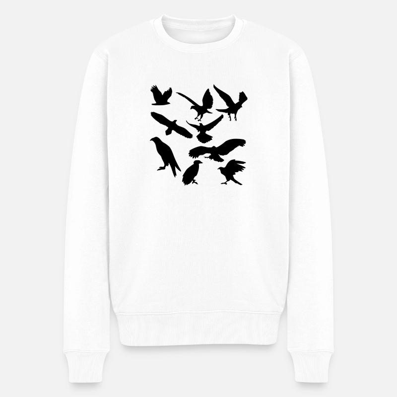 oiseaux - Pull Premium bio Homme - blanc