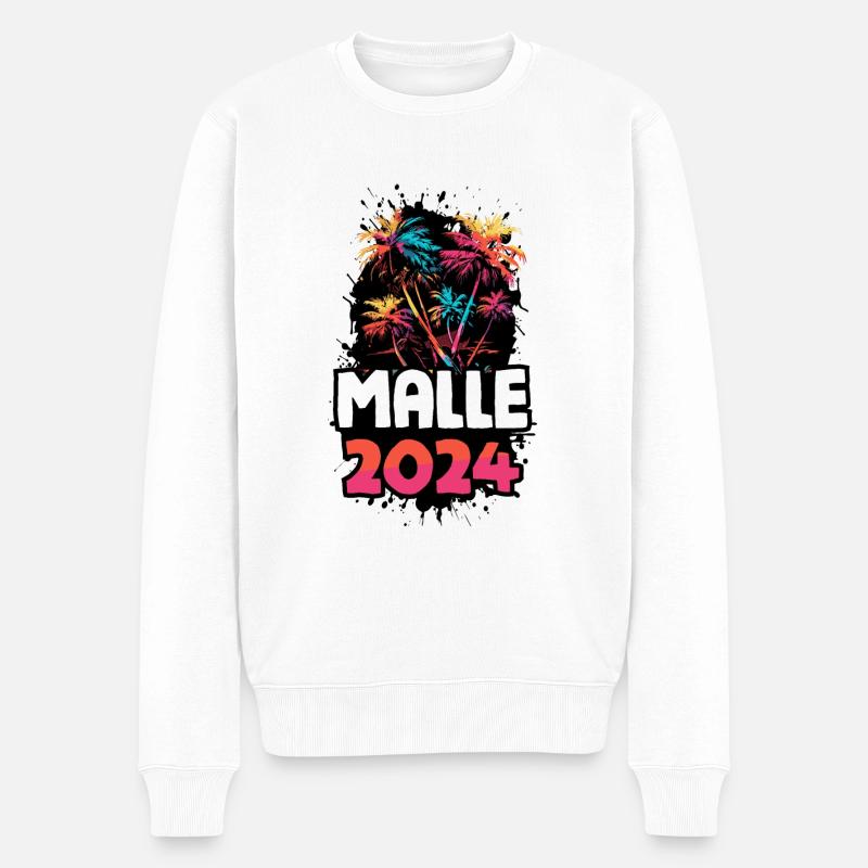 Malle Party Crew - Männer Premium Bio Pullover - Weiß