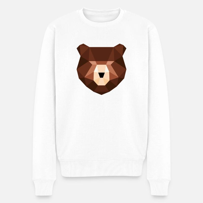 Der Bär - Männer Premium Bio Pullover - Weiß