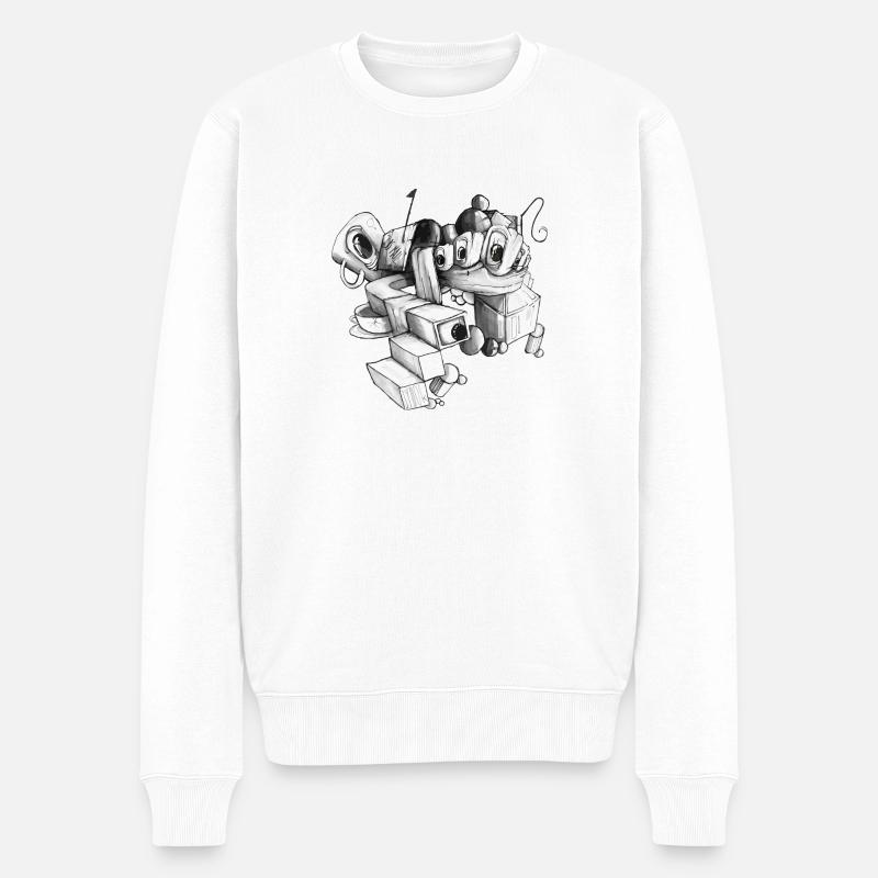 COURRIER US - Pull Premium bio Homme - blanc