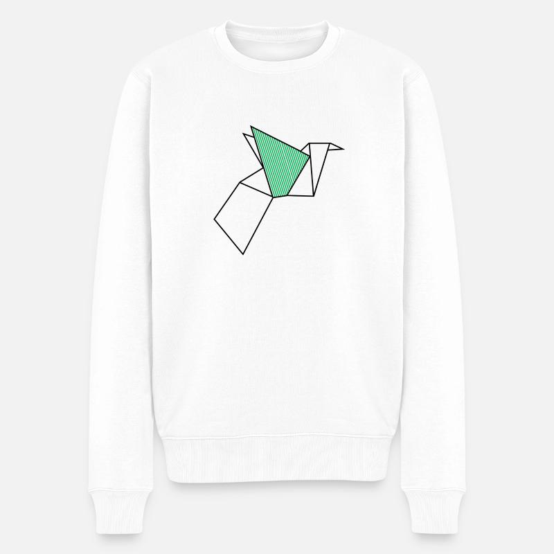 crane - Männer Premium Bio Pullover - Weiß