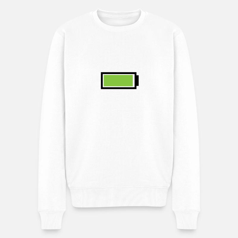 Full battery - Männer Premium Bio Pullover - Weiß