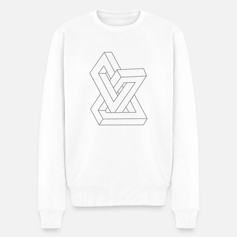 Illusion d'optique - figure impossible - Pull Premium bio Homme - blanc