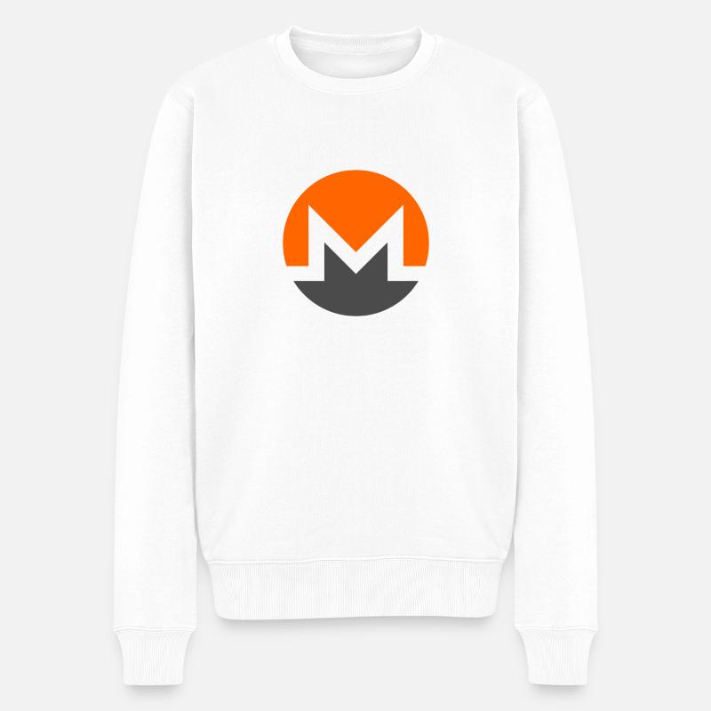 Monero Logo Coin - Pull Premium bio Homme - blanc