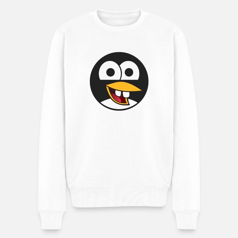 Pinguin - Männer Premium Bio Pullover - Weiß