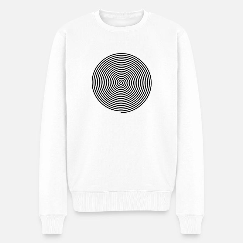 Hypnose Spirale - Männer Premium Bio Pullover - Weiß