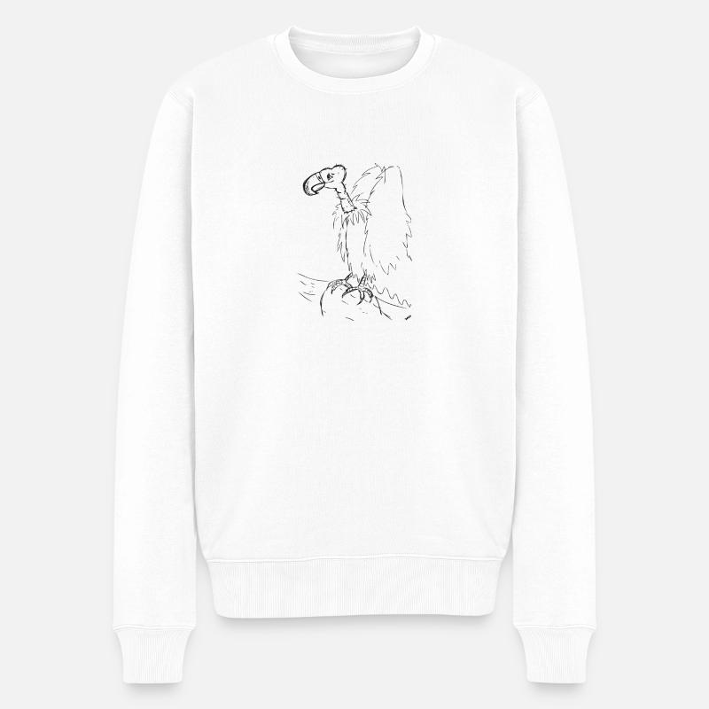 Geier-Skizze - Männer Premium Bio Pullover - Weiß