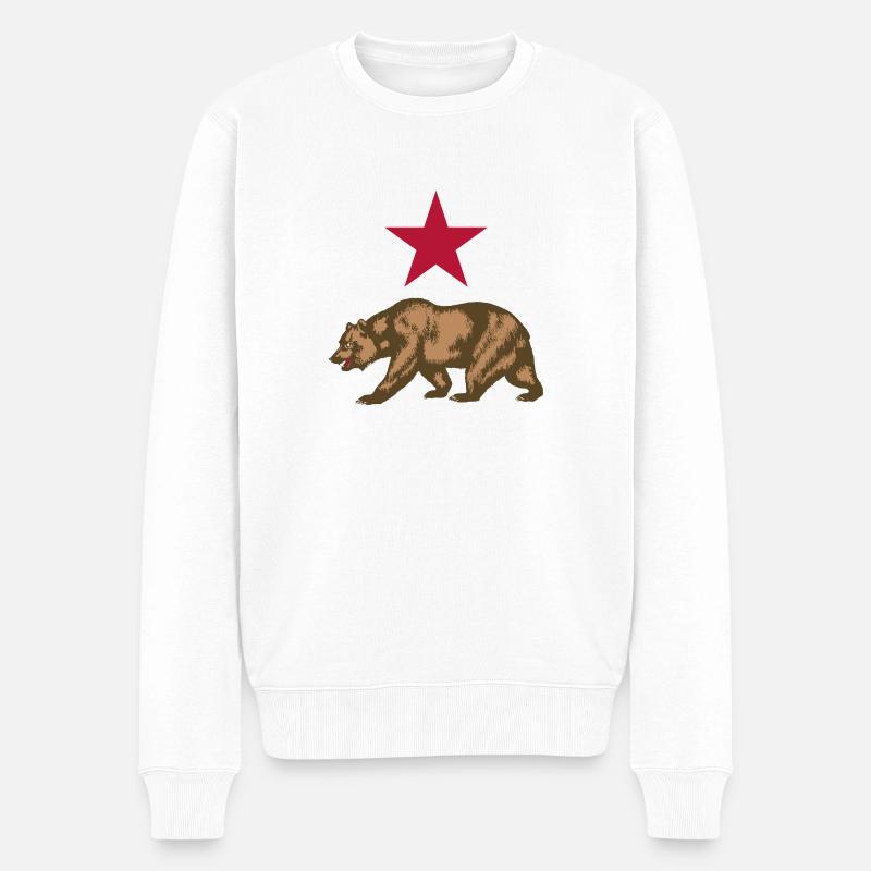 california - Männer Premium Bio Pullover - Weiß