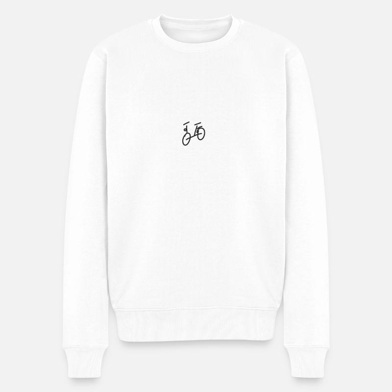 Fahrrad - Männer Premium Bio Pullover - Weiß