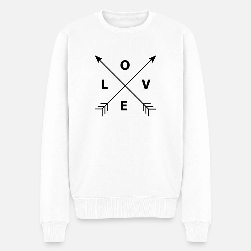 Love Flèches - Pull Premium bio Homme - blanc