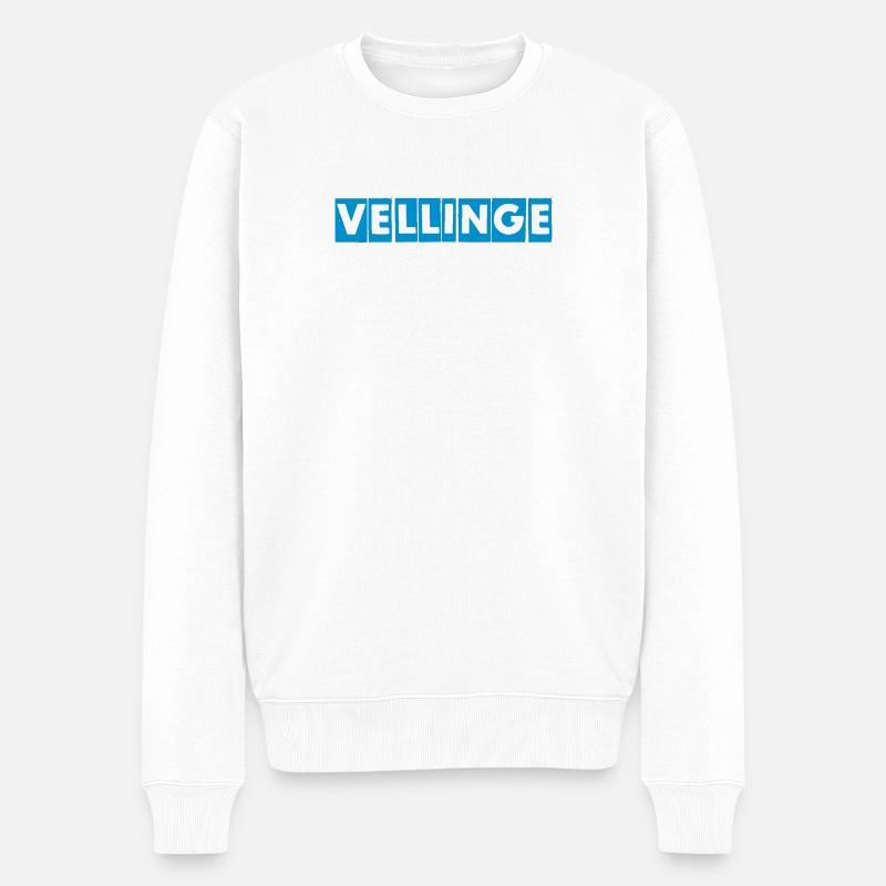 Vellinge – Conception de texte bleu - Pull Premium bio Homme - blanc