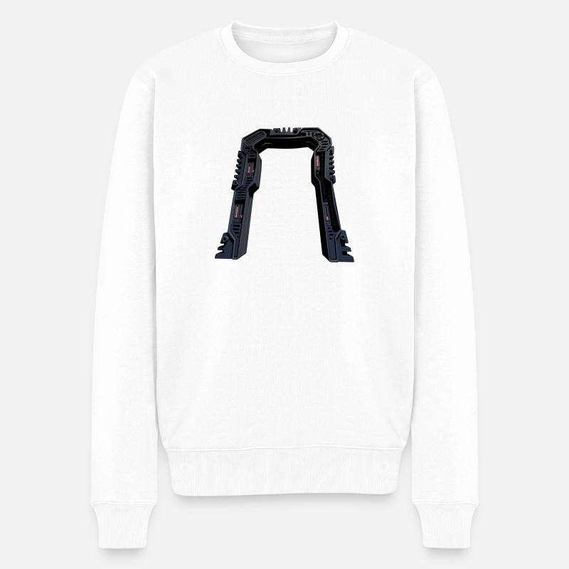 Stargate - Portal - Beamer - Männer Premium Bio Pullover - Weiß
