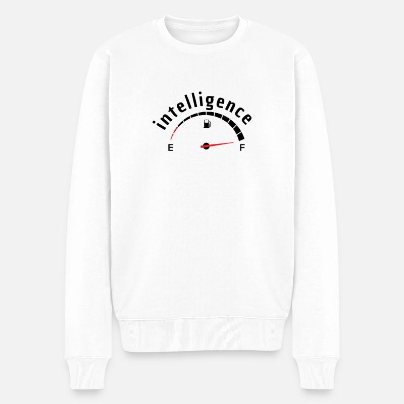 Intelligence(Lustige Sprüche) - Männer Premium Bio Pullover - Weiß