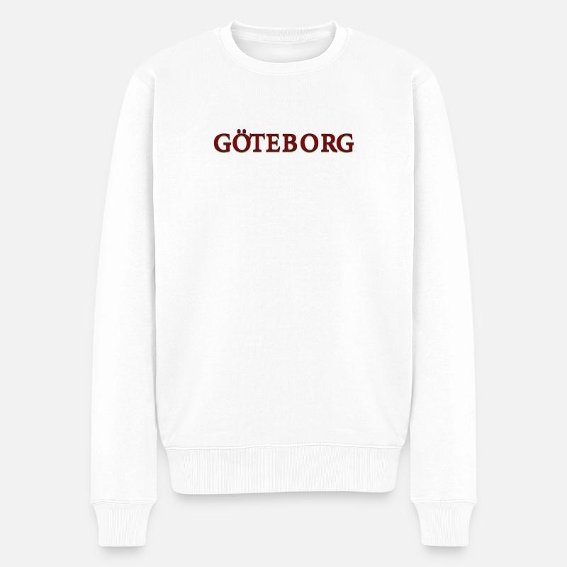 Göteborg Rouge-bleu - Pull Premium bio Homme - blanc