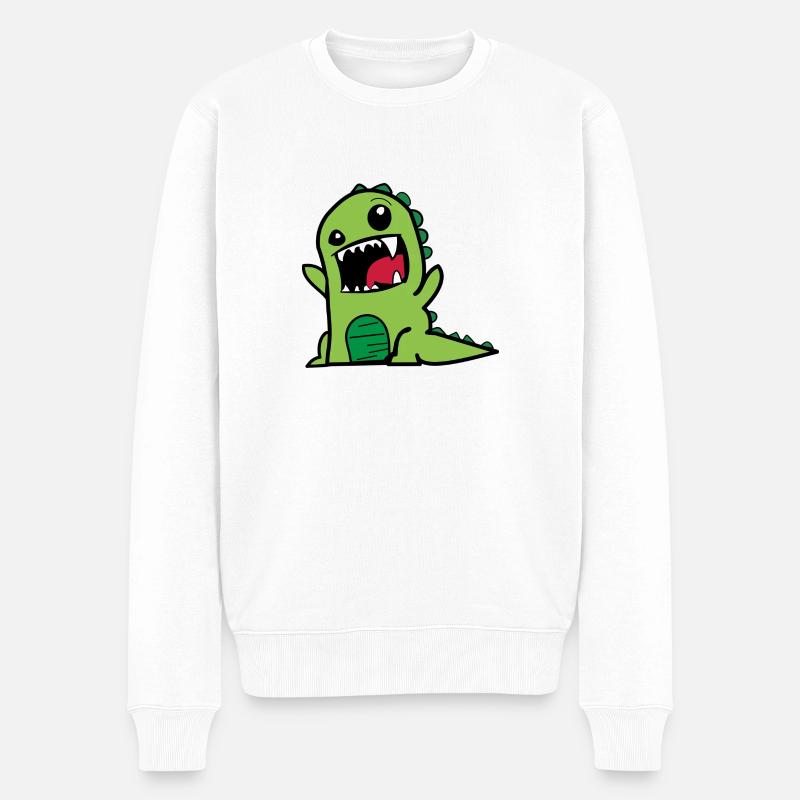 Dinosaure vert - Pull Premium bio Homme - blanc