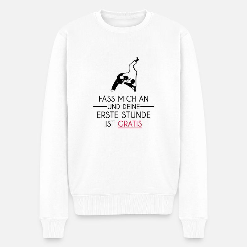 Erste Stunde | Judo Tassen & Zubehör - Männer Premium Bio Pullover - Weiß