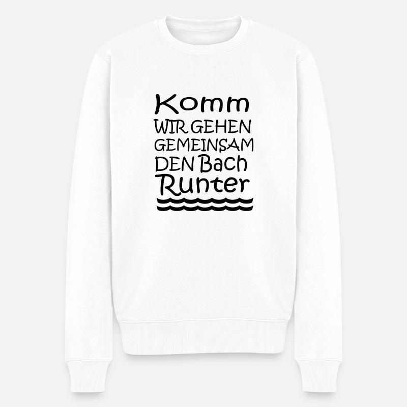 Den Bach runter - Männer Premium Bio Pullover - Weiß