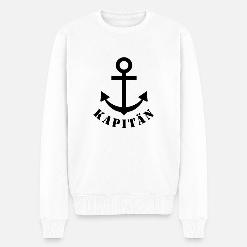 Boot Schiff Kapitän Mannschaft Team - Männer Premium Bio Pullover - Weiß
