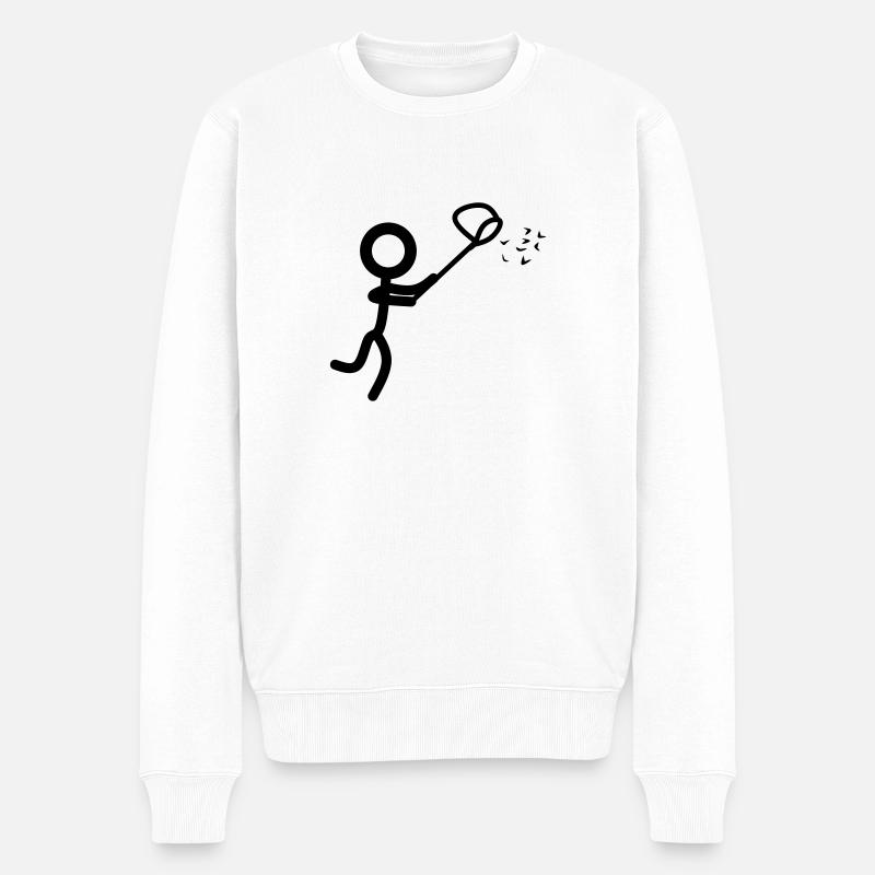 attraper Stickman - Pull Premium bio Homme - blanc