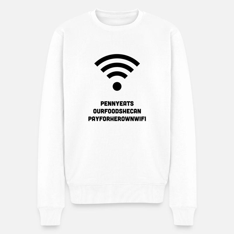 WIFI SHIRT PENNY BIG BANG - Männer Premium Bio Pullover - Weiß
