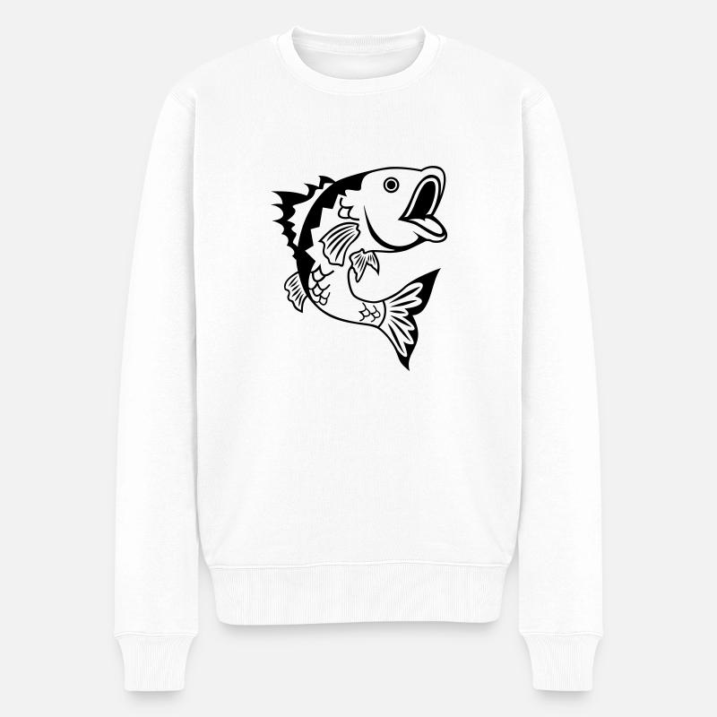 poisson - Pull Premium bio Homme - blanc