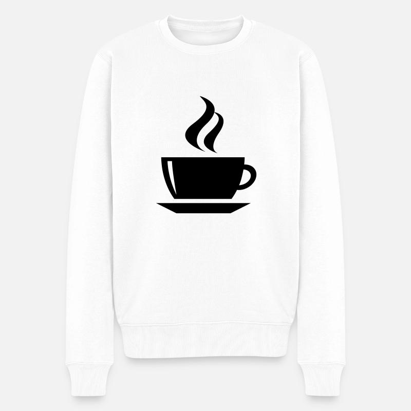 coffee cup tea cafe - Pull Premium bio Homme - blanc