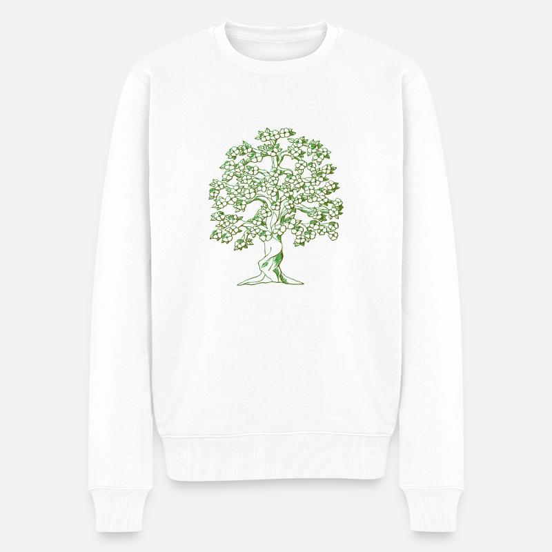 dessin d'arbre - Pull Premium bio Homme - blanc
