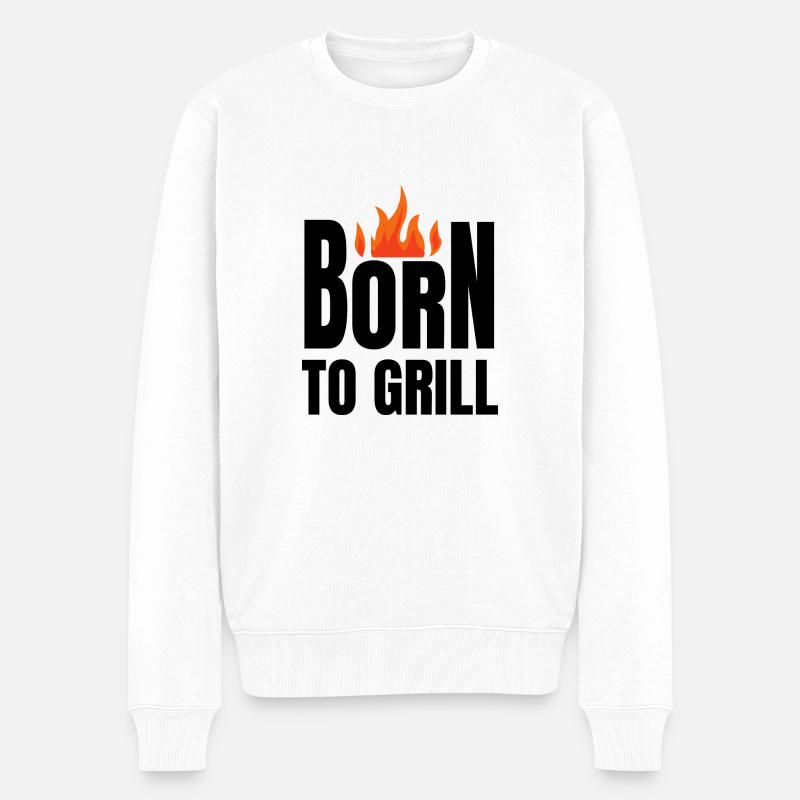 né pour griller - Pull Premium bio Homme - blanc