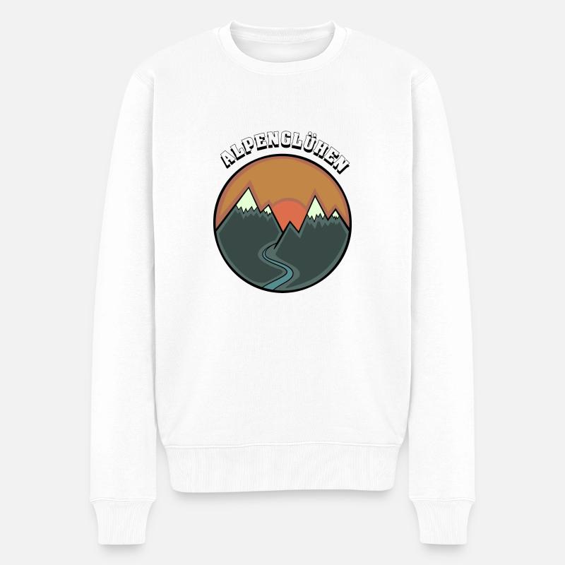 Berge Sonnenuntergang - Männer Premium Bio Pullover - Weiß