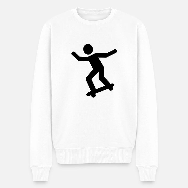 Skateboarder - Männer Premium Bio Pullover - Weiß