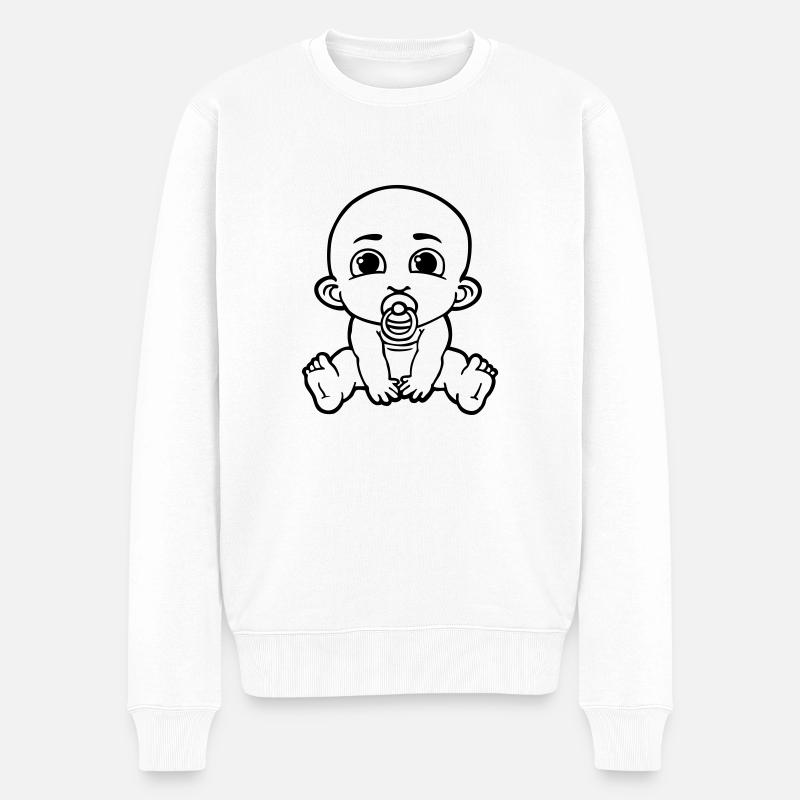baby - Männer Premium Bio Pullover - Weiß