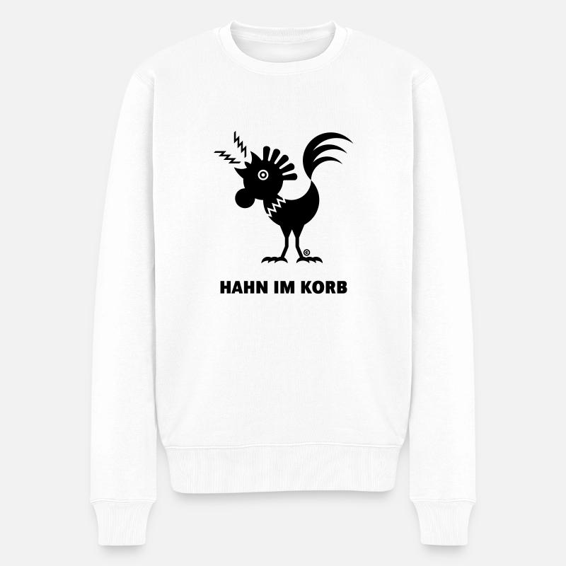 Hahn Im Korb - Männer Premium Bio Pullover - Weiß