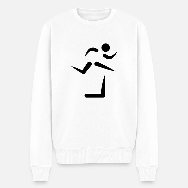 Hürdenlauf - Männer Premium Bio Pullover - Weiß