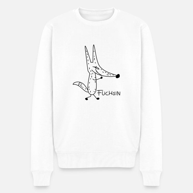 Schlaue Füchsin (a) - Männer Premium Bio Pullover - Weiß