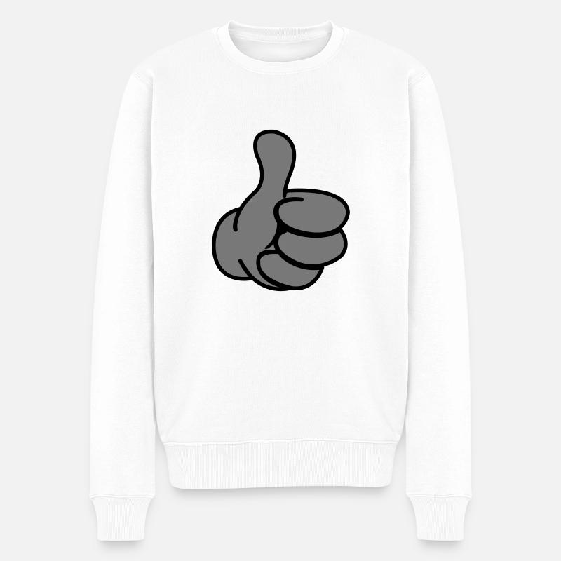 like_hand_02 - Pull Premium bio Homme - blanc