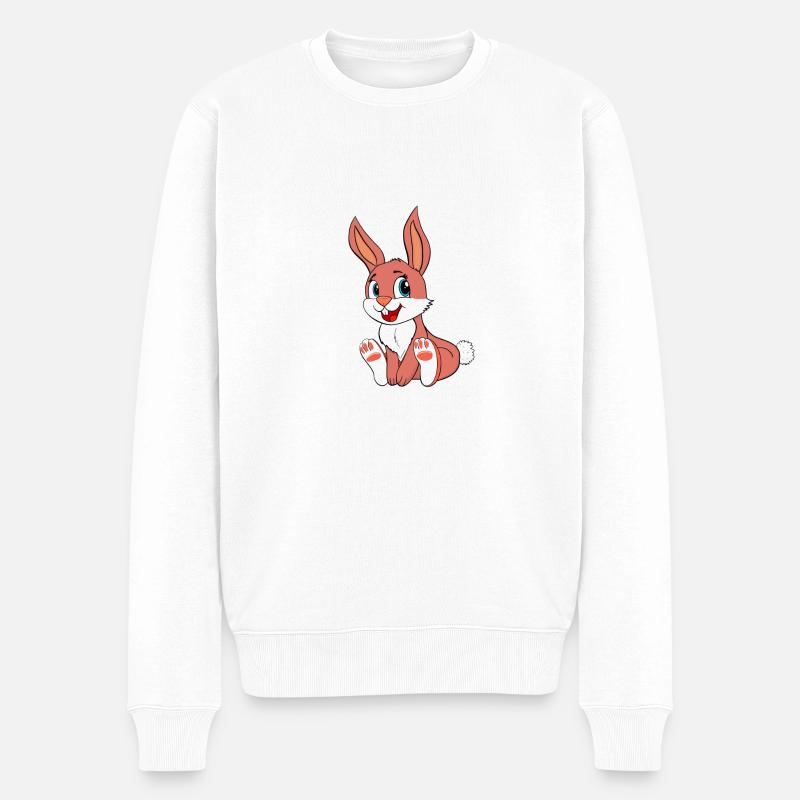 Lapin brun mignon - Pull Premium bio Homme - blanc