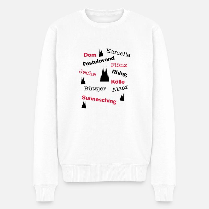 Kölsche Sprache - Männer Premium Bio Pullover - Weiß