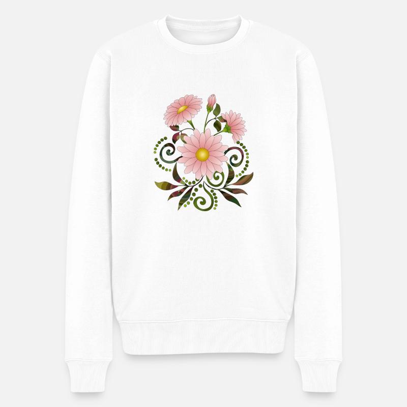 Flowers - Men's Premium Organic Jumper - white
