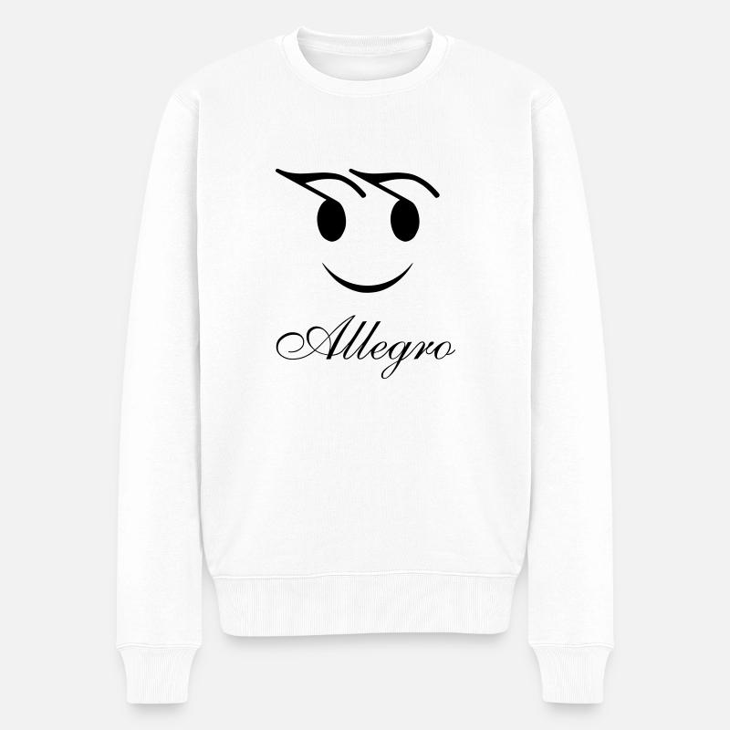 Allegro - Männer Premium Bio Pullover - Weiß