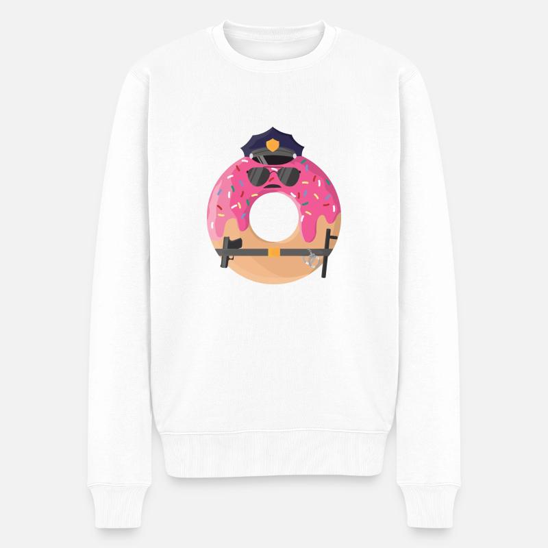 Agent Donut - Policier Donut - Pull Premium bio Homme - blanc
