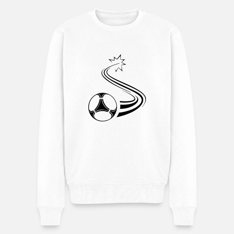 Fußball Soccer - Männer Premium Bio Pullover - Weiß