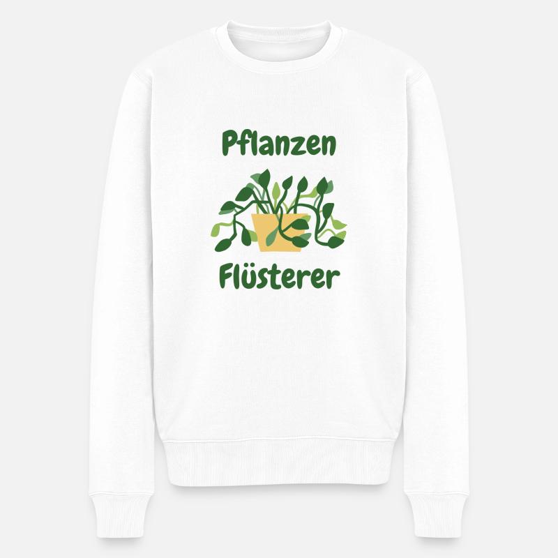 Pflanzen Flüsterer - Männer Premium Bio Pullover - Weiß