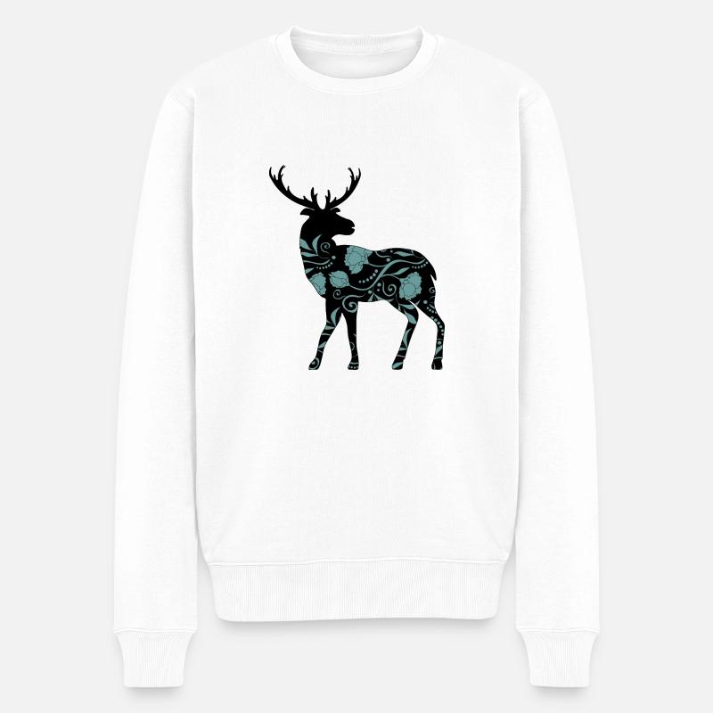 Cerf - Pull Premium bio Homme - blanc