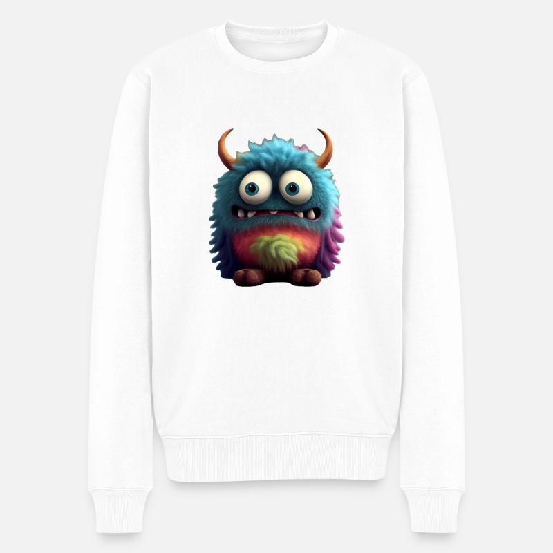 Le monstre mignon « Piff » - Pull Premium bio Homme - blanc