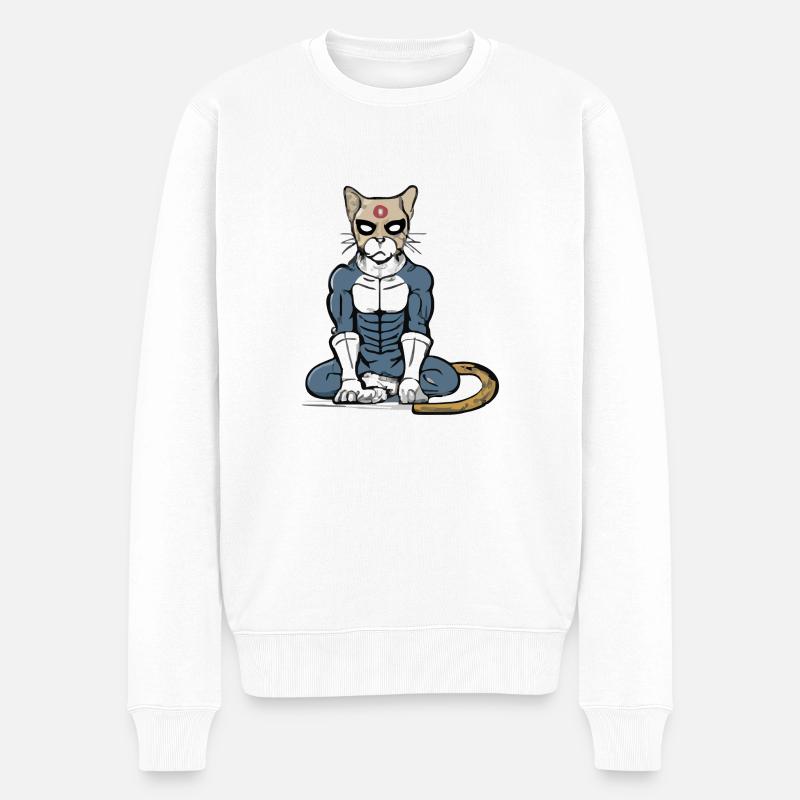 Hector le chat grognon - Pull Premium bio Homme - blanc