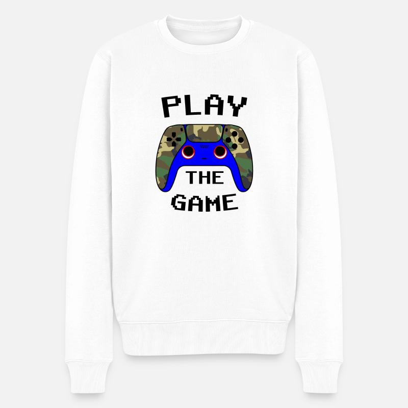 Controller Camo - Männer Premium Bio Pullover - Weiß
