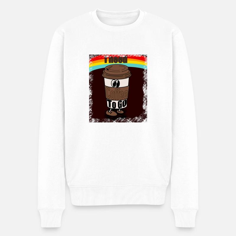 Coffe to go - Männer Premium Bio Pullover - Weiß