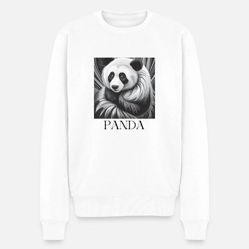 PANDA - Männer Premium Bio Pullover - Weiß