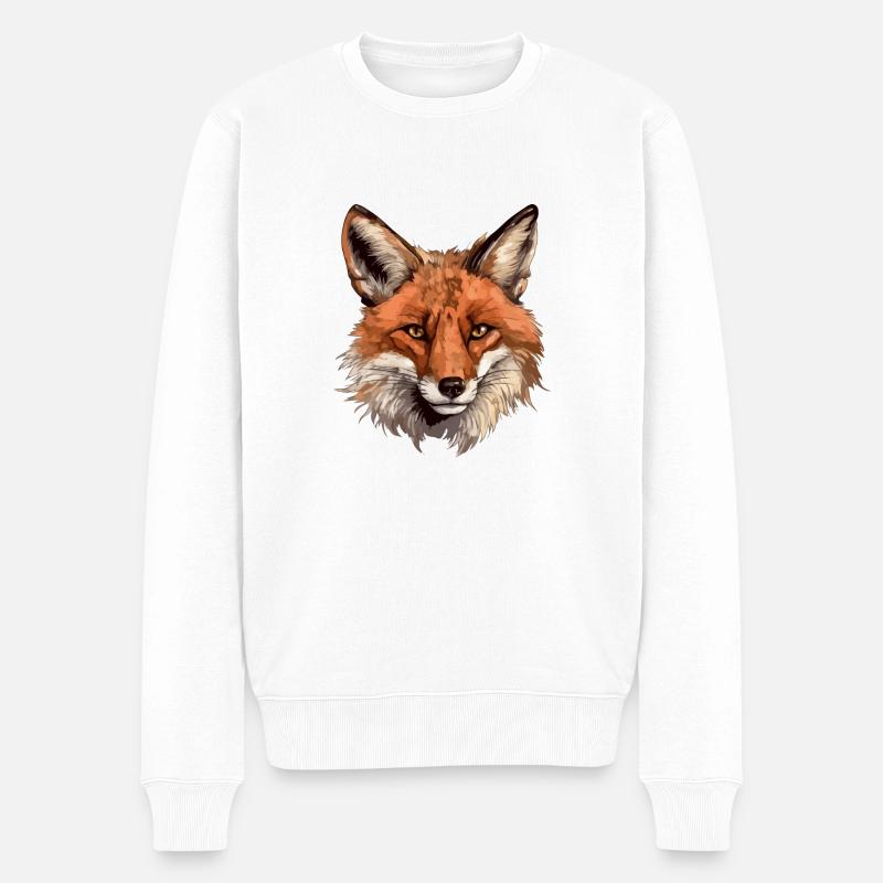 Fuchskopf - Männer Premium Bio Pullover - Weiß