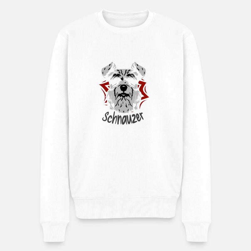 Shnauzer Hund - Männer Premium Bio Pullover - Weiß